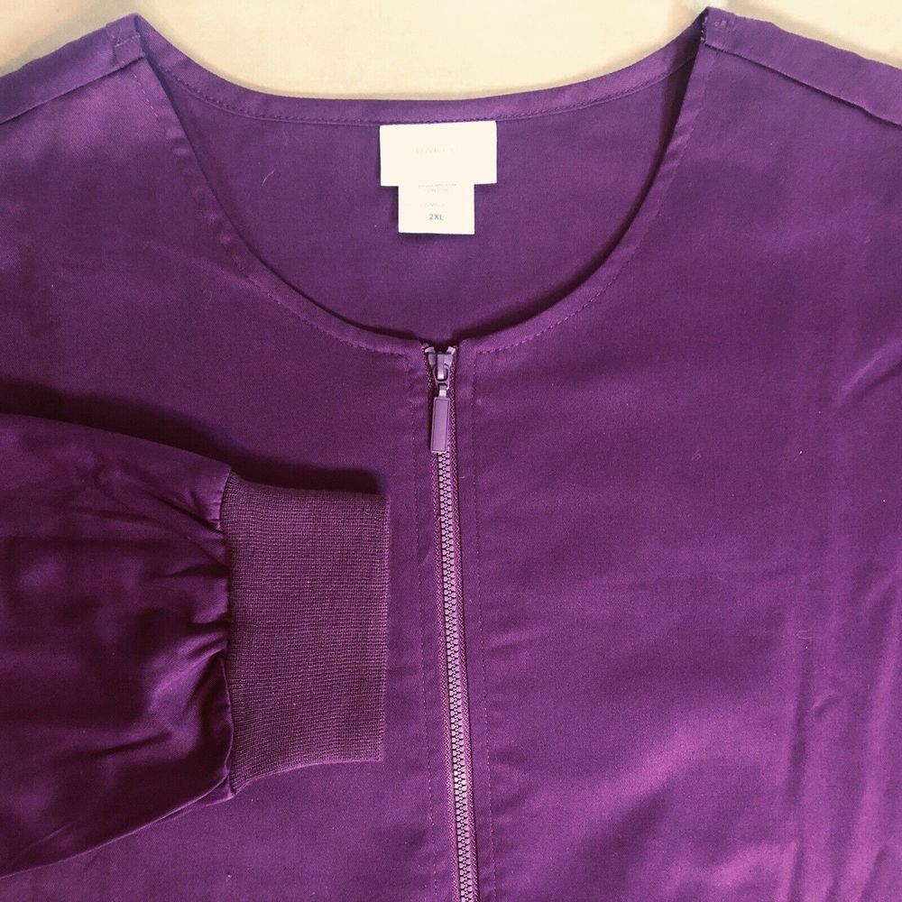 Barco Essentials Unisex Wine 2‎ Pocket 2XL Long Sleeve Rib Cuff Warmup Full Zip